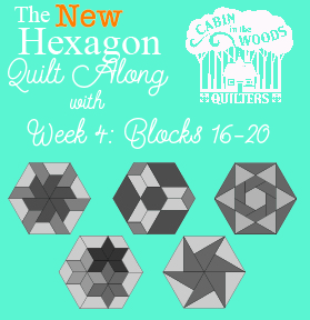 Week 4: New Hexagon Quilt Along: Blocks 16-20